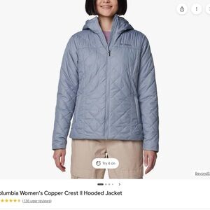 Columbia Women's Soft Blue Quilted Hooded Jacket